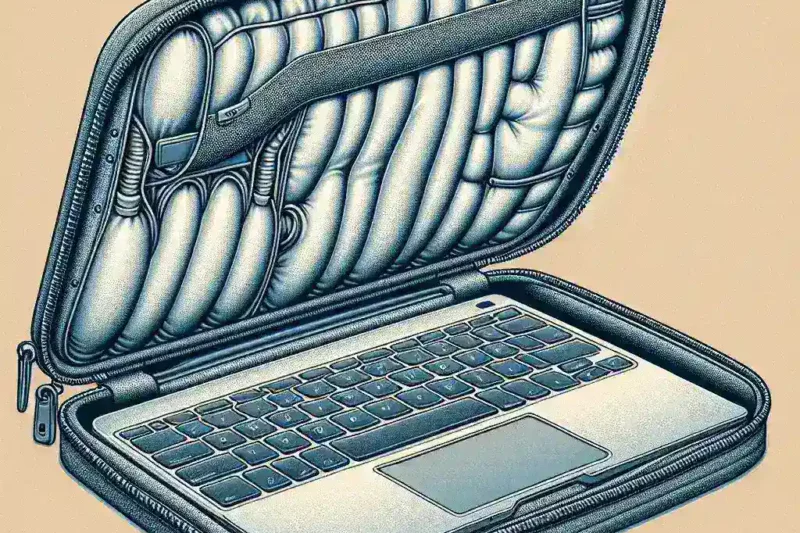 Mengapa beberapa selongsong laptop dilengkapi kantong udara penyerap guncangan?